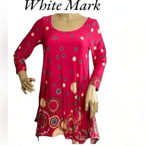 Barbiecore tunic women small. Boho, pink tent style,handkerchief hem